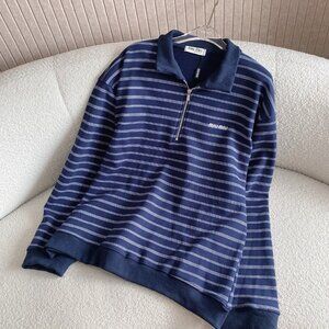 Miu Miu Women's Long Sleeve Blue Fashion Top